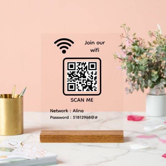 WiFi QR Code Scan Me Rejoignez Notre Mot De Passe  (Mariage)