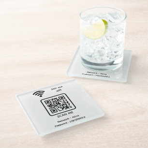 WiFi QR-code Scan me Word lid van ons WiFi-wachtwo Glazen Onderzetter