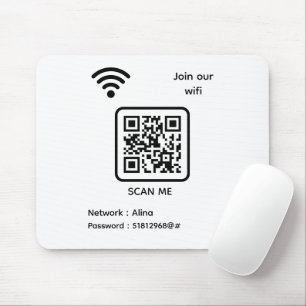 WiFi QR Code Scan me Word lid van ons WiFi-wachtwo Muismat
