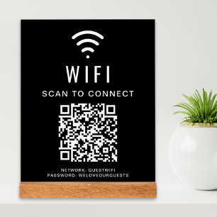 WiFi QR-code scannen naar zwart verbinding Acryl Bord