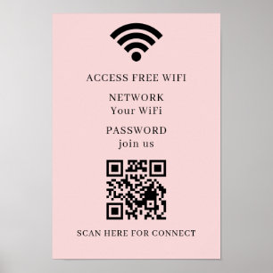 WiFi QR-code Verbind Netwerk Poster Print