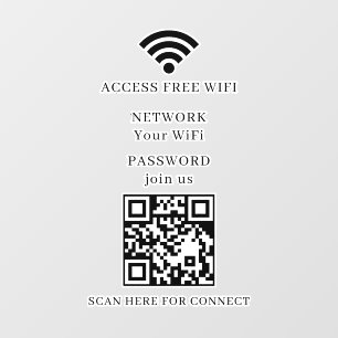 WiFi QR-code Verbindingsnetwerk Ruitstick Vinyl Raamsticker