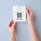 Wifi QR Code Wachtwoord en Netwerknaam Wit Flyer (Hand)