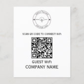 Wifi QR Code Wachtwoord en Netwerknaam Wit Flyer (Achterkant)