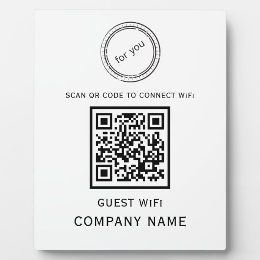 Wifi QR Code Wachtwoord en Netwerknaam Wit Fotoplaat (Voorkant)