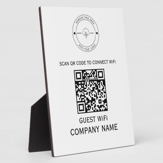 Wifi QR Code Wachtwoord en Netwerknaam Wit Fotoplaat (Zijkant)