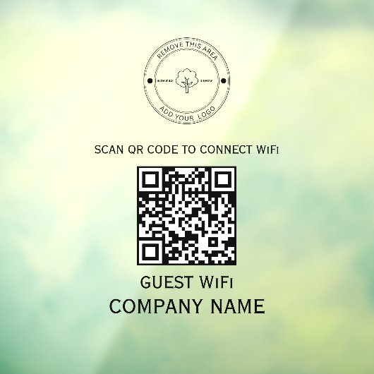 Wifi QR Code Wachtwoord en Netwerknaam Zwart Raamsticker (Vel 3)