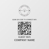 Wifi QR Code Wachtwoord en Netwerknaam Zwart Raamsticker (Vel)