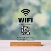 WiFi QR Code White Acrylic Sign (Neutre)