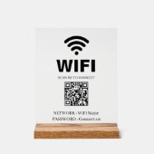 WiFi QR Code White Acrylic Sign (Recto)
