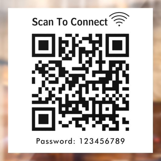 WiFi Scan om wachtwoord QR code wit aan te sluiten Raamsticker (Vel 2)
