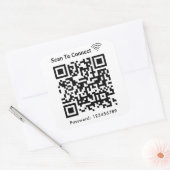 WiFi Scan om wachtwoord QR code wit aan te sluiten Vierkante Sticker (Envelop)