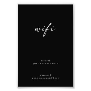 Wifi Sign. for Guest Room 4x6 Framable Foto Afdruk