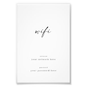 Wifi Sign. for Guest Room 4x6 Framable Foto Afdruk
