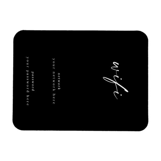 Wifi Sign. for Guest Room 4x6 Framable Magneet (Horizontaal)