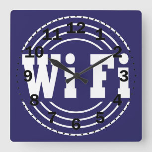 wifi-teken vierkante klok