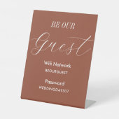 WiFi Terracotta is onze gastvrouw bruin Reclamebord Met Voetstuk (Voorkant)
