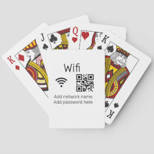 Wifi wachtwoord bord voeg Q R code hier details hi Pokerkaarten