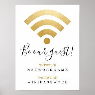 Wifi-wachtwoord en gepersonaliseerd netwerk poster
