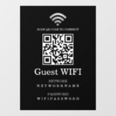 Wifi-wachtwoord en gepersonaliseerde QR-code voor  Raamsticker (Vel)