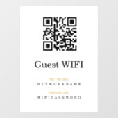 Wifi-wachtwoord en gepersonaliseerde QR-code voor  Raamsticker (Vel)