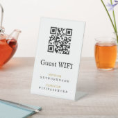 Wifi Wachtwoord en Netwerk Gepersonaliseerde QR Co Reclamebord Met Voetstuk (Insitu)