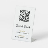 Wifi Wachtwoord en Netwerk Gepersonaliseerde QR Co Reclamebord Met Voetstuk (Voorkant)