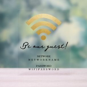 Wifi wachtwoord en netwerk op maat acryl bord