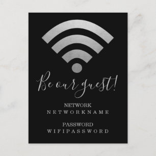 Wifi wachtwoord en netwerk op maat briefkaart