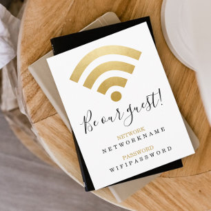 Wifi wachtwoord en netwerk op maat briefkaart