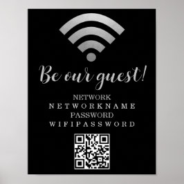 Wifi wachtwoord en netwerk op maat poster