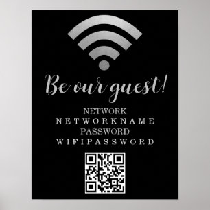 Wifi wachtwoord en netwerk op maat poster