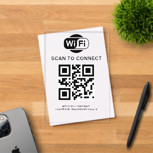 Wifi Wachtwoord QR Code Scan om te Verbinden Acryl Uitnodigingen