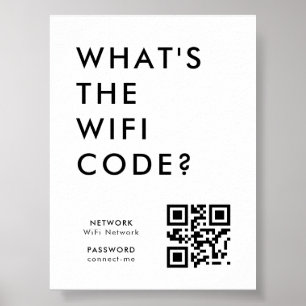 Wifi Wachtwoord QR Code Scan om te Verbinden Poster
