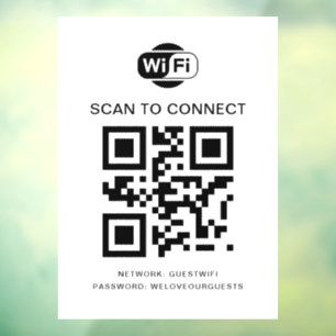 Wifi Wachtwoord QR Code Scan om te Verbinden Raamsticker