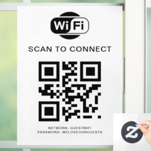 Wifi Wachtwoord   QR Code Scan om te Verbinden Raamsticker