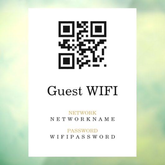 Wifi Wachtwoord | QR Code Scan om te Verbinden  Raamsticker (Vel 3)