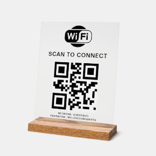 WiFi-wachtwoord QR-codescan om verbinding te mak Acryl Bord