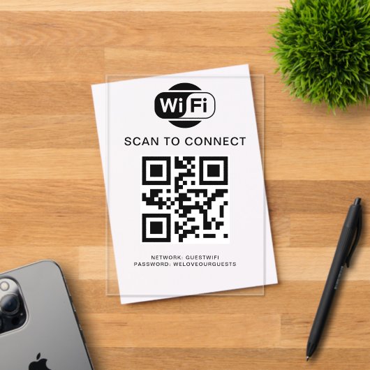 WiFi-wachtwoord | QR-codescan om verbinding te mak Acryl Uitnodigingen (Insitu (Uitnodiging))