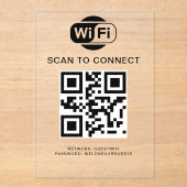 WiFi-wachtwoord | QR-codescan om verbinding te mak Acryl Uitnodigingen (Voorkant)