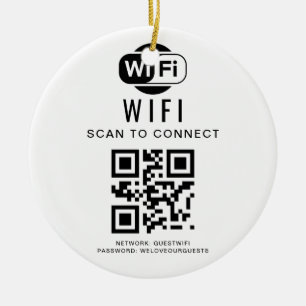 WiFi-wachtwoord   QR-codescan om verbinding te mak Keramisch Ornament