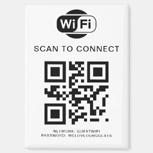 WiFi-wachtwoord QR-codescan om verbinding te mak Magneet