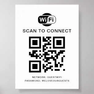 WiFi-wachtwoord   QR-codescan om verbinding te mak Poster