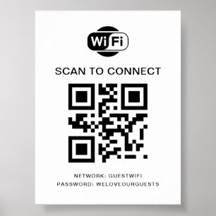 WiFi-wachtwoord QR-codescan om verbinding te mak Poster