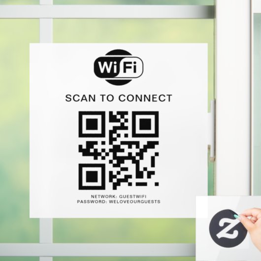 WiFi-wachtwoord | QR-codescan om verbinding te mak Raamsticker (Huis)