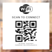 WiFi-wachtwoord | QR-codescan om verbinding te mak Raamsticker (Vel 2)