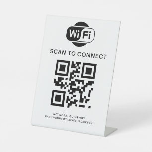 WiFi-wachtwoord   QR-codescan om verbinding te mak Reclamebord Met Voetstuk