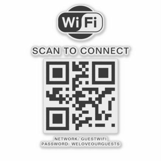 WiFi-wachtwoord | QR-codescan om verbinding te mak Sticker (Voorkant)