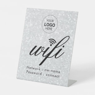 WiFi-wachtwoordcode Business Logo Reclamebord Met Voetstuk