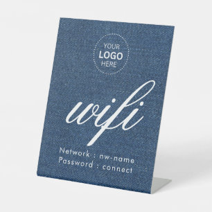 WiFi-wachtwoordcode Business Logo Reclamebord Met Voetstuk